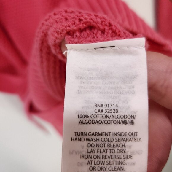 Armani Exchange Tunic Sweater Womens Large Crochet Belted Dress Wide Neck Coral - Picture 6 of 15